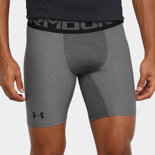 Short de Compressão Under Armour 2.0 Masculino - Chumbo+Preto Menor preço em Short de Compressão Under Armour 2.0 Masculino - Chumbo+Preto