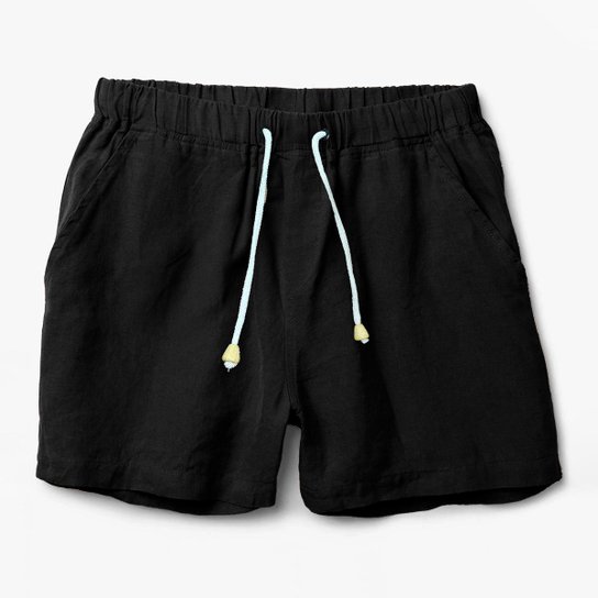 Short de Linho Premium Bermuda Masculina Moda Praia Luxo - Preto Menor preço em Short de Linho Premium Bermuda Masculina Moda Praia Luxo - Preto
