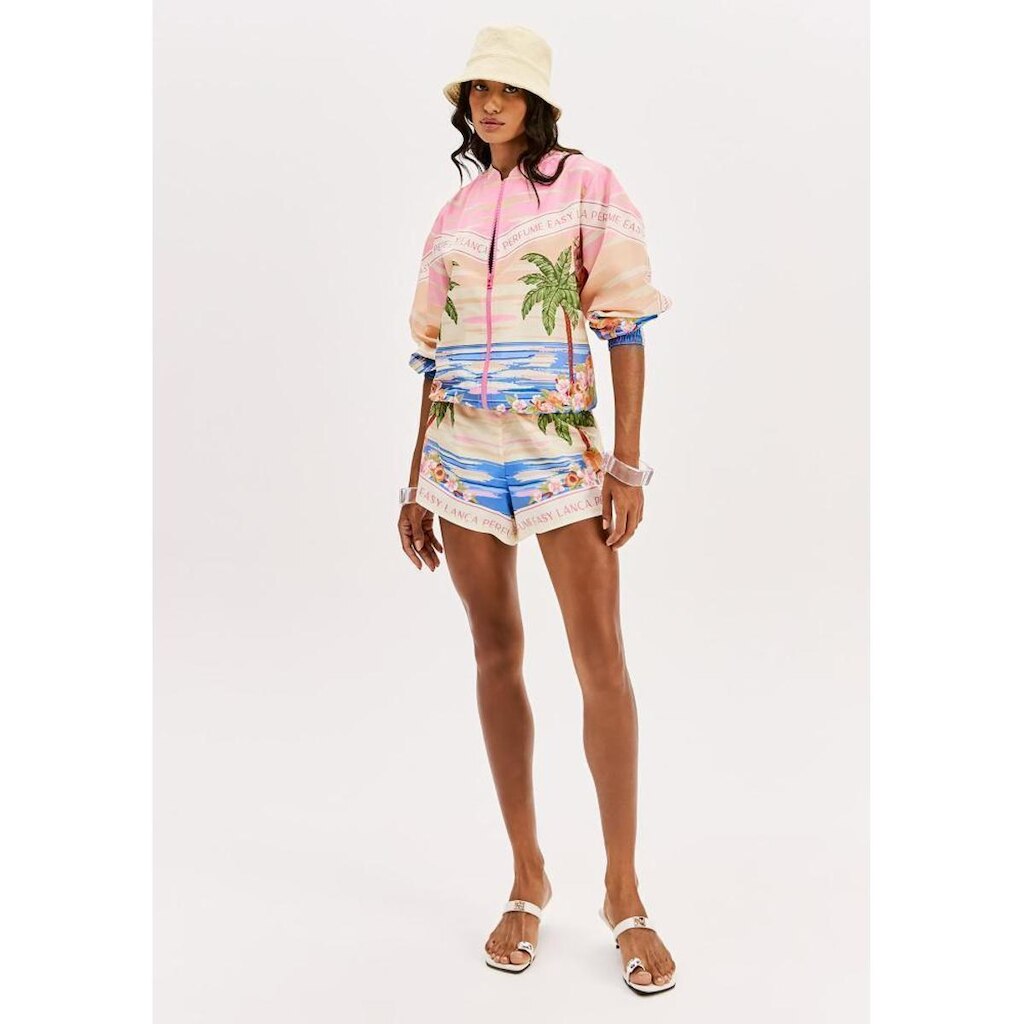Short Descolado Cintura Alta Estampado