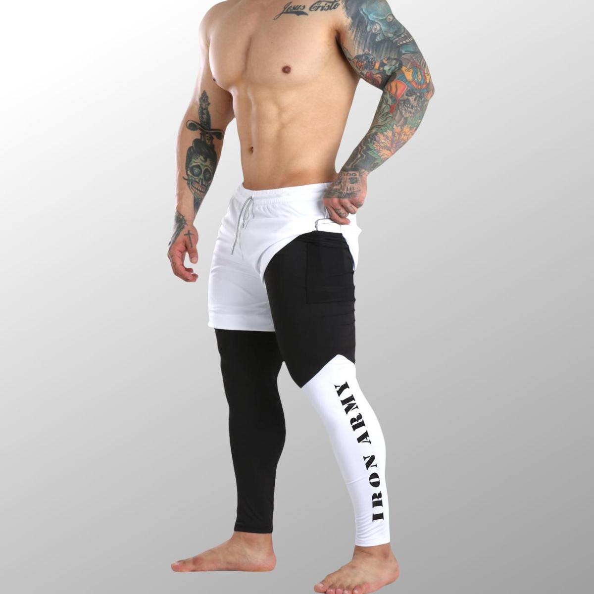 Short Dry Fit e Calça Legging Térmica De Compressão - 2 em 1 Menor preço em Short Dry Fit e Calça Legging Térmica De Compressão - 2 em 1
