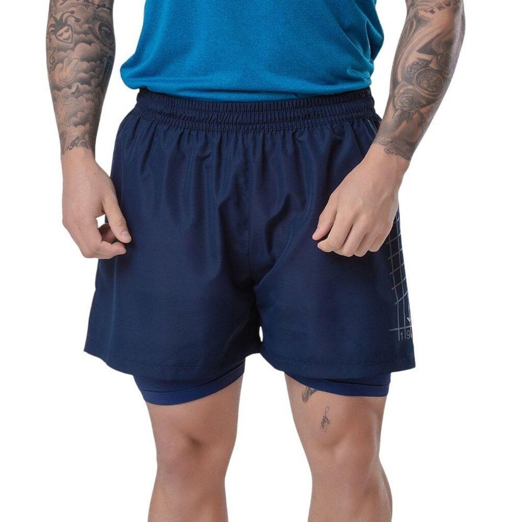 Short Duplo Elite Di Lorenzo Masculino - Marinho P