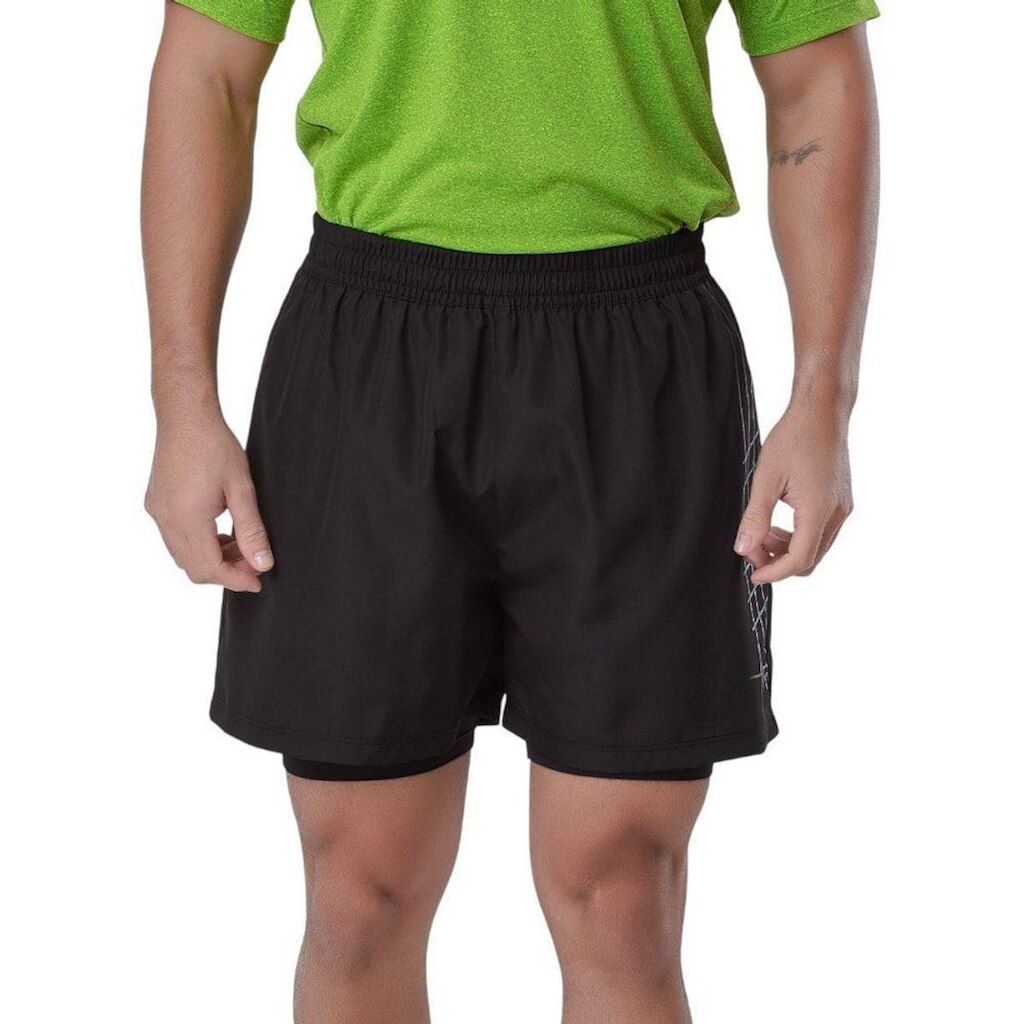 Short Duplo Elite Di Lorenzo Masculino - Preto P