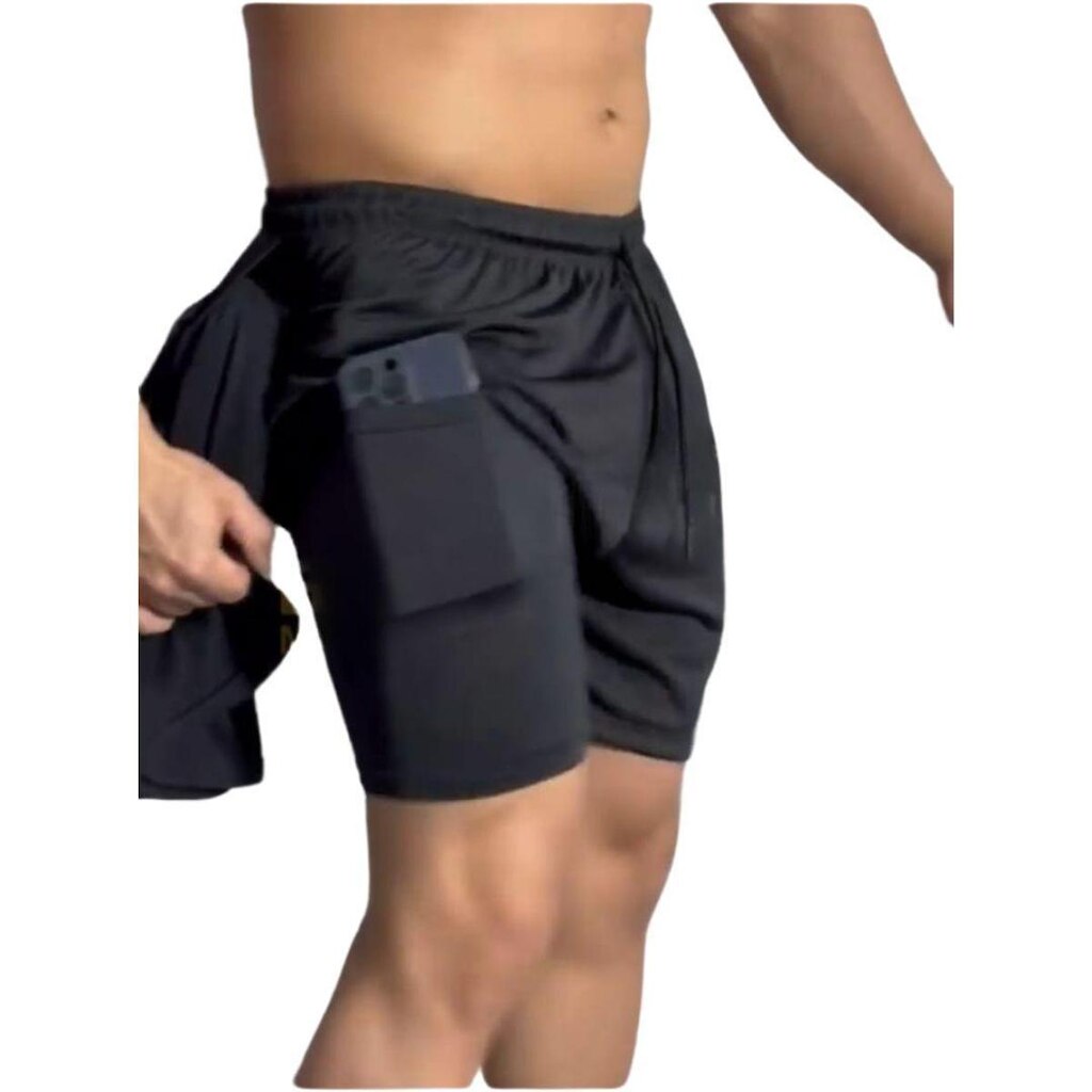 Short Duplo Masculino Juvenil Adolescente Treino Academia