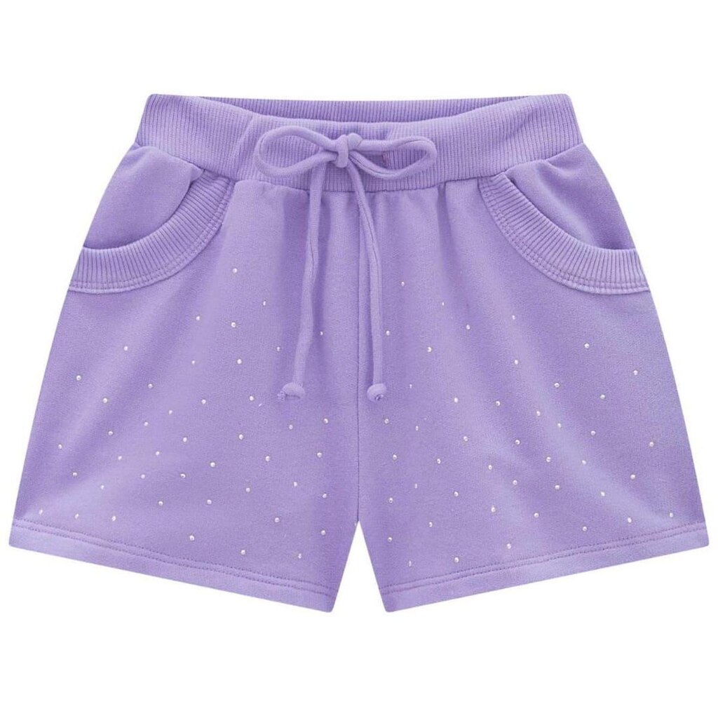 Short em Moletom Comfy Lilás Tam 2 a 14 - Kukiê