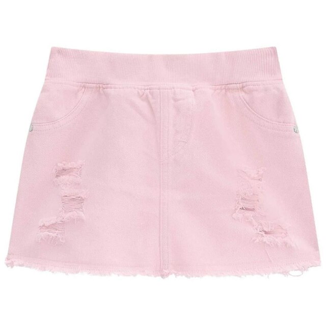 Short em Sarja Chino Rosa Claro Tam 2 a 14 - Kukiê