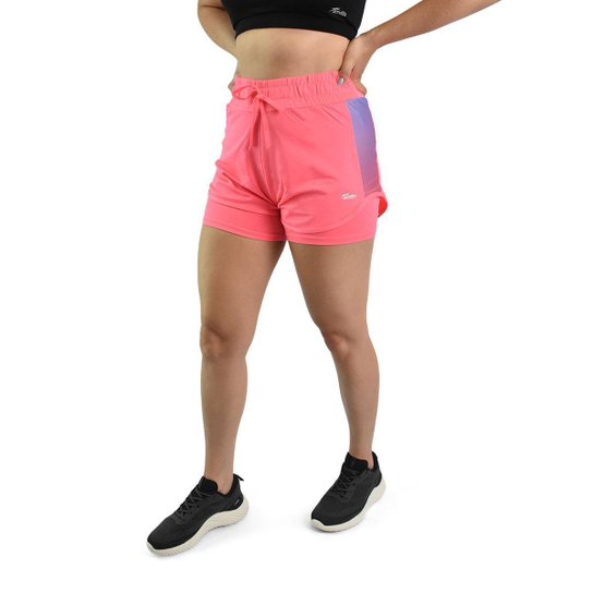 Short Feminino Activitta Esportivo Treino Confortável Coral Lilás (CORAL-LILAS GG)