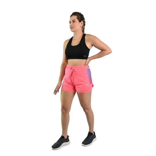 Short Feminino Activitta Esportivo Treino Confortável Coral Lilás (CORAL-LILAS GG)