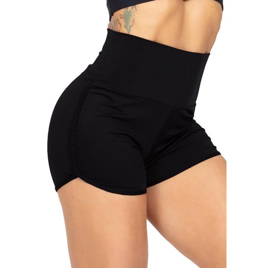 Short Feminino Grafite Cós Alto Bermuda Academia Fitness - M - Preto Menor preço em Short Feminino Grafite Cós Alto Bermuda Academia Fitness - M - Preto