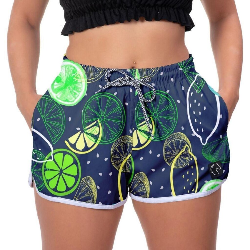 Short Feminino Lemon Casual Praia Verão Caminhada Runner