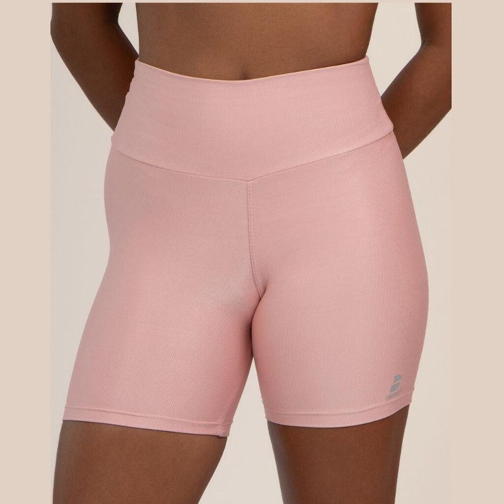 Short Feminino Recorte Brilho Sutil Poliamida Elastano Academia Fitness Treino Corrida Bike Liso
