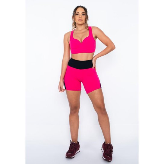 Short Fitness Apple DMFIT - Pink Menor preço em Short Fitness Apple DMFIT - Pink