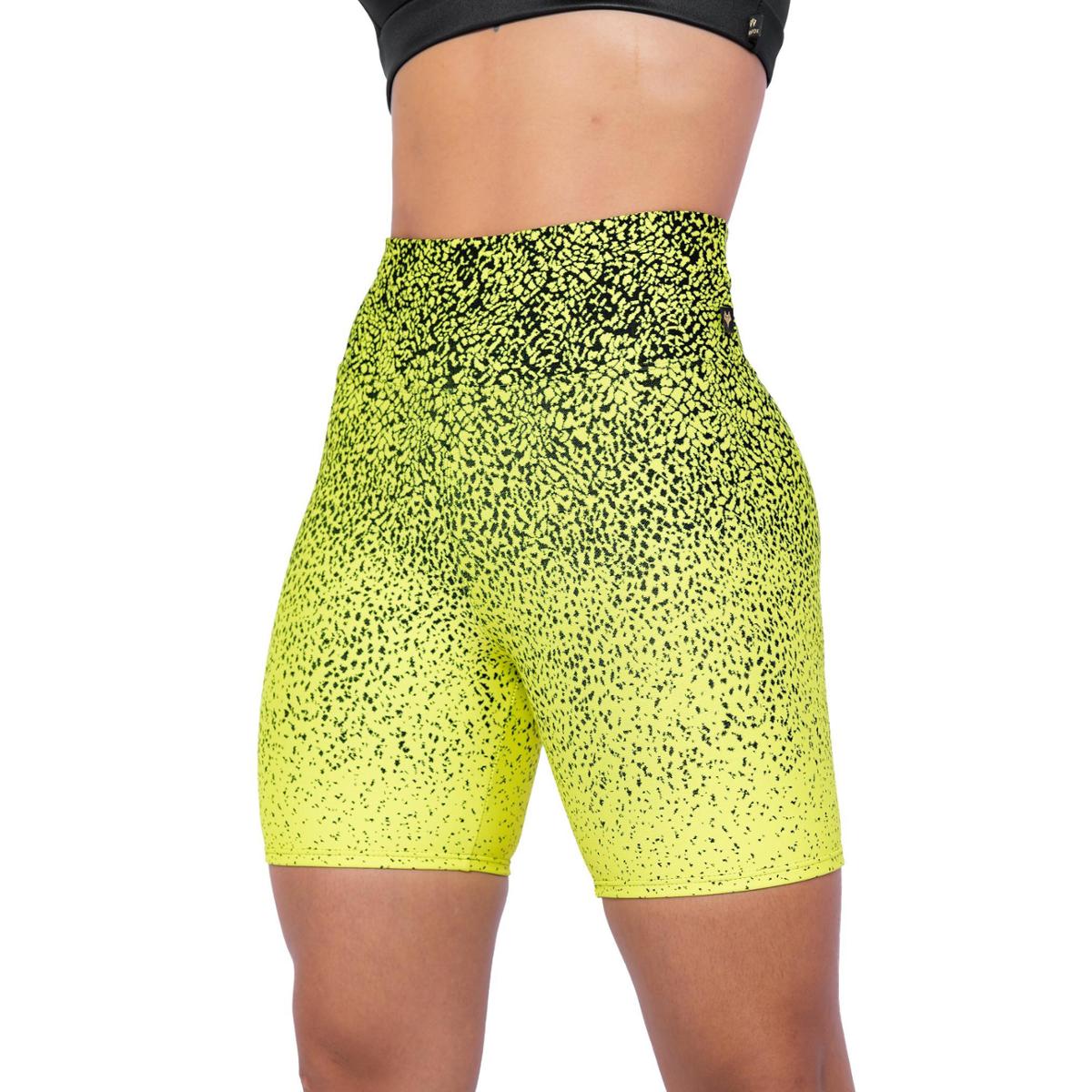 Short Fitness Jacquard Degradê Em Poliamida Cós Bem Alto WOLFOX