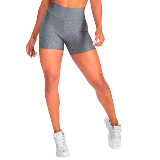 Short Fitness Wolfox Cintura Alta Suplex Feminino - Mescla Menor preço em Short Fitness Wolfox Cintura Alta Suplex Feminino - Mescla