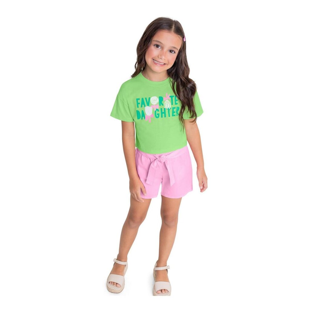 Short Infantil em Sarja para Menina Quimby