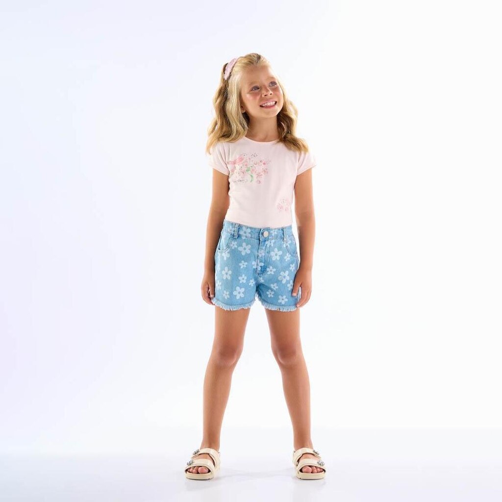 Short Infantil Menina - Indigo Claro - 50714-1114