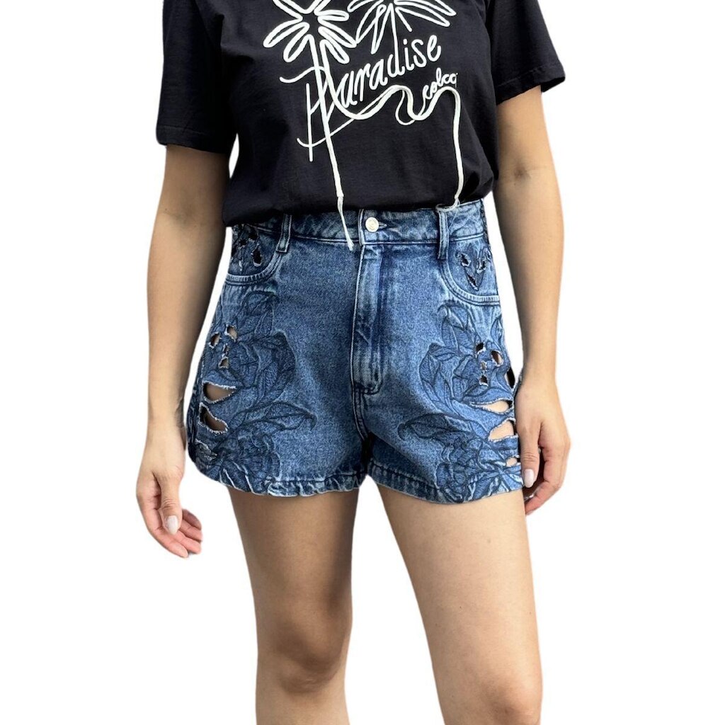 Short Jeans Joana Bordado Colcci Jeans