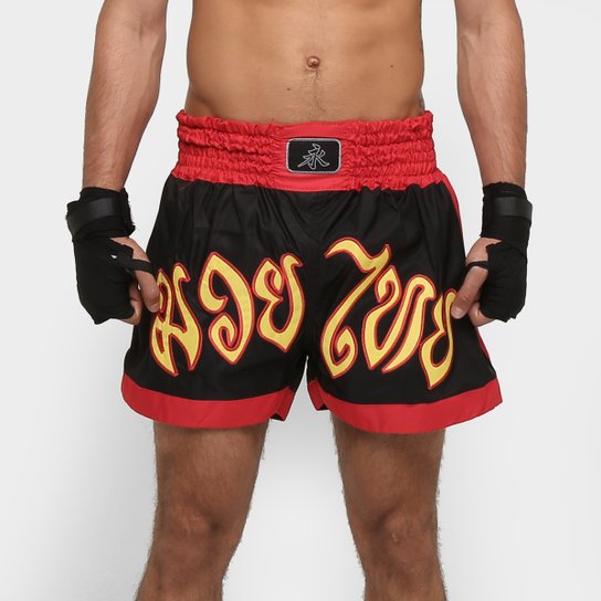 Short Keiko Muay Thai - Preto+Vermelho
