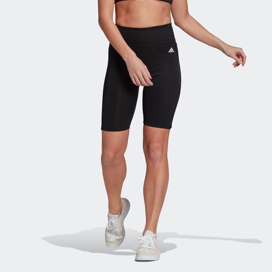 Short Legging Adidas Dance Feminino - Preto+Branco Menor preço em Short Legging Adidas Dance Feminino - Preto+Branco