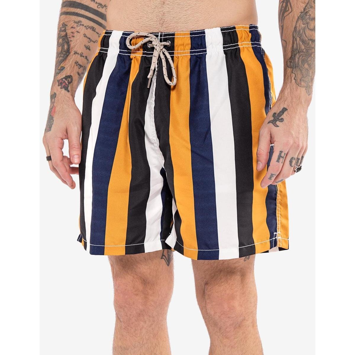 Bermuda listrada vertical masculina Clearance