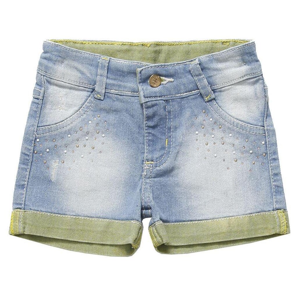 Short Look Jeans Collor Jeans Azul - 3 - UNICA