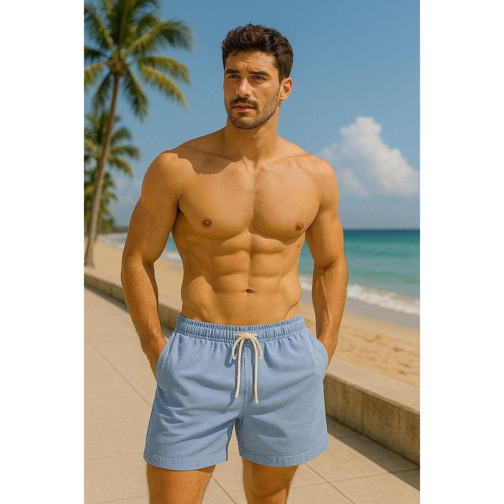 Short masculino Bermuda Linho Qualidade Premium Bolso Lateral E Ajuste