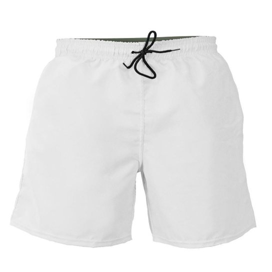 Short masculino Casual Tactel com Cintura Elástica Durável - Branco Menor preço em Short masculino Casual Tactel com Cintura Elástica Durável - Branco