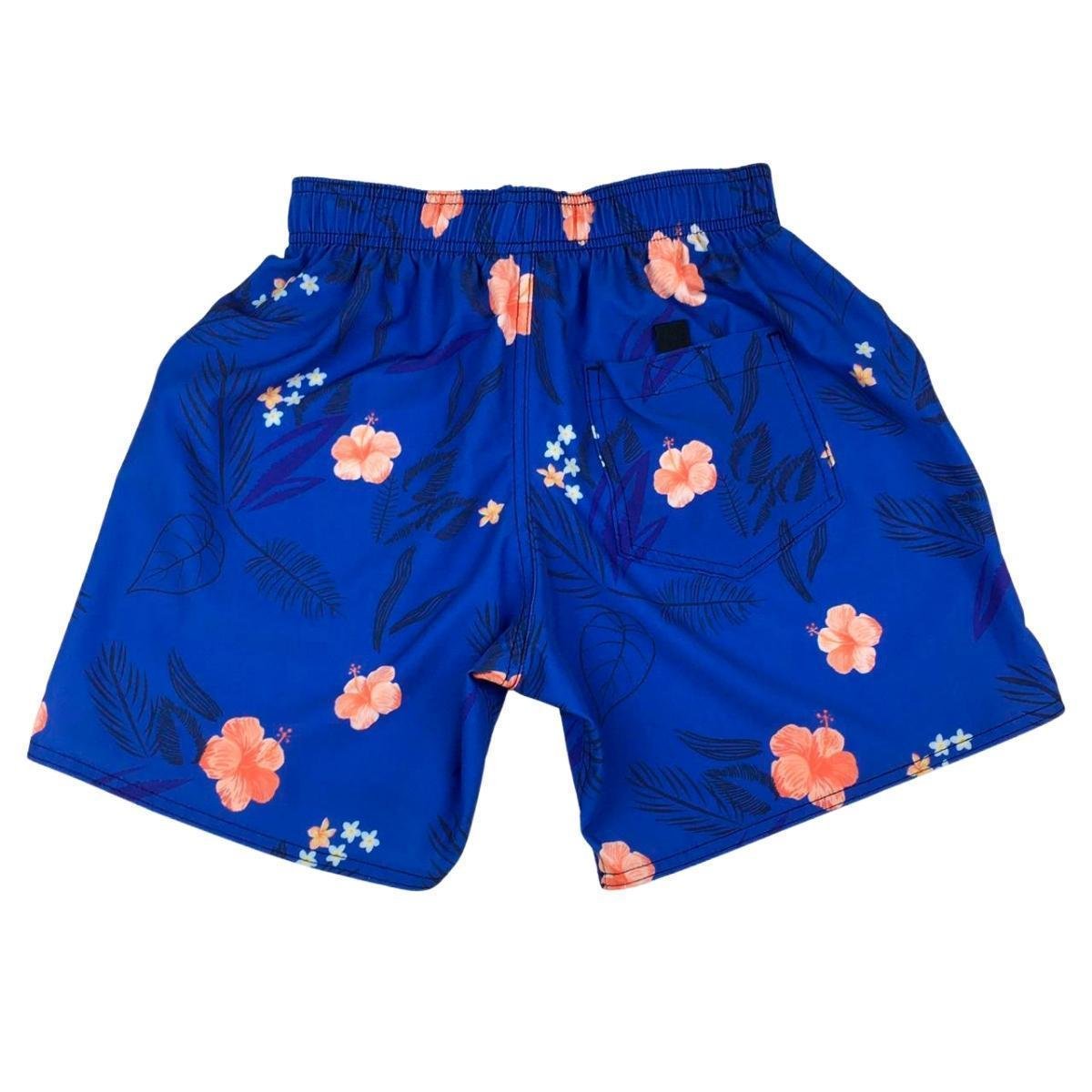 short masculino floral curto