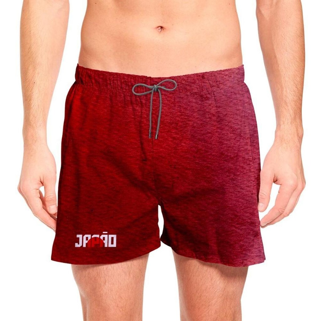 Short Masculino Japão Estampado Verão Piscina Academia Copa