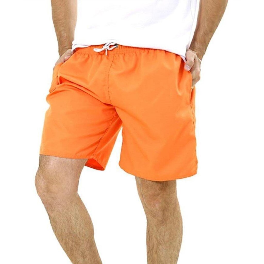 Short Masculino Liso Praia Poliéster Praia Surf Com Bolsos