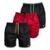Short Masculino Praia Treino Academia Tactel Liso Lisa Kit 3 - Preto+Vermelho