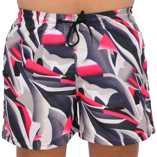 Short Masculino Tactel Estampada Conforto Casual - Vermelho Menor preço em Short Masculino Tactel Estampada Conforto Casual - Vermelho