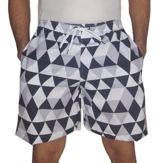 Short Masculino Tactel Estampado Geométrico Conforto Praia