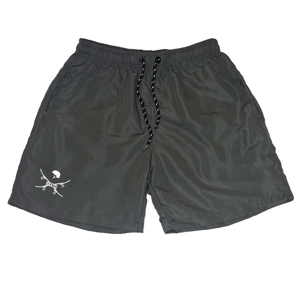 Short Masculino Tactel Estampado Skate Bolsos Laterais