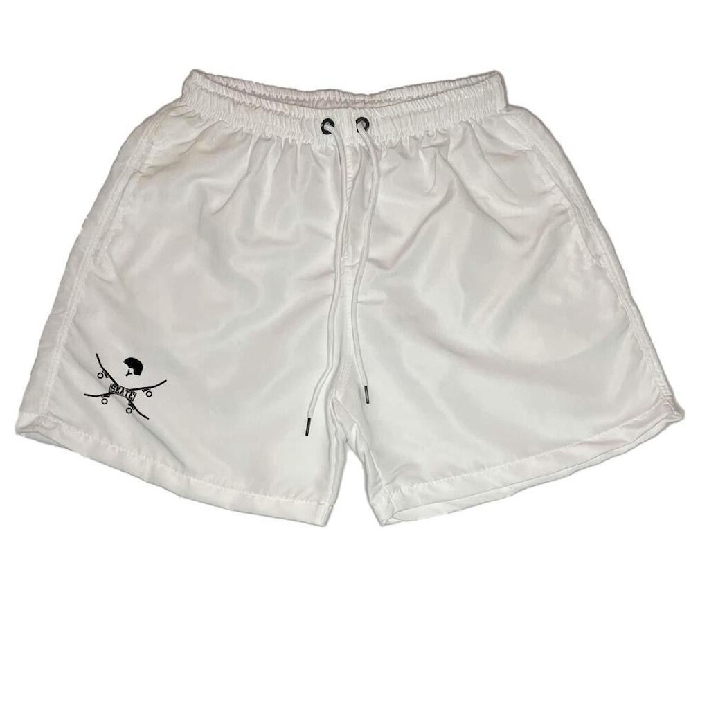 Short Masculino Tactel Estampado Skate Bolsos Laterais