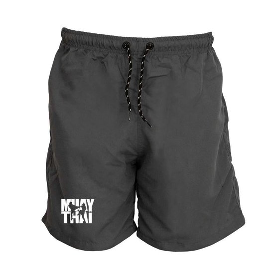 Short Masculino Tactel Muay Thai Treino Academia Conforto - Cinza Menor preço em Short Masculino Tactel Muay Thai Treino Academia Conforto - Cinza