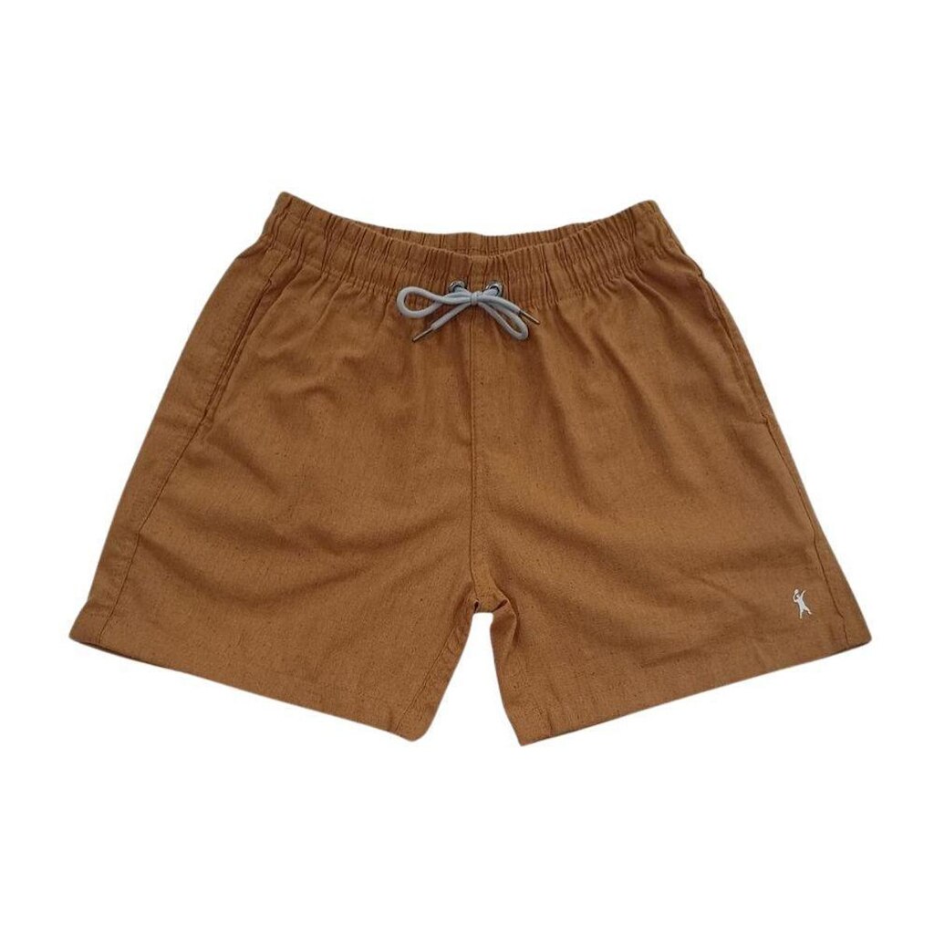 Short Masculino Visco Linho com Elástico e Cadarço | Tecido Leve e Confortável