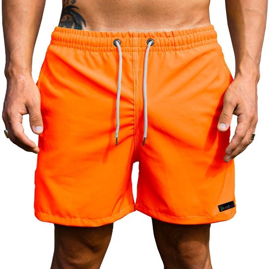 Short Mauricinho Neon Bermuda Moda Praia Verão Masculino - Laranja Menor preço em Short Mauricinho Neon Bermuda Moda Praia Verão Masculino - Laranja
