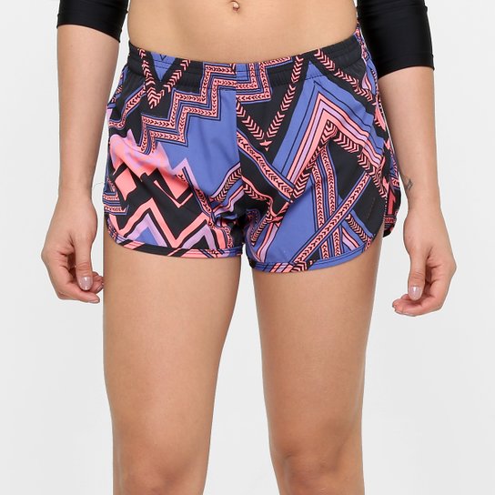 Short Memo Run Estampado - Azul+Rosa