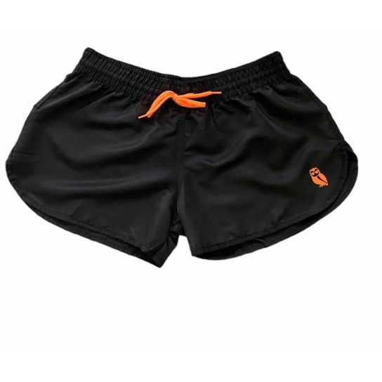 Short Moda Praia Tactel Feminino Hyve Preto - Prata+Laranja Menor preço em Short Moda Praia Tactel Feminino Hyve Preto - Prata+Laranja