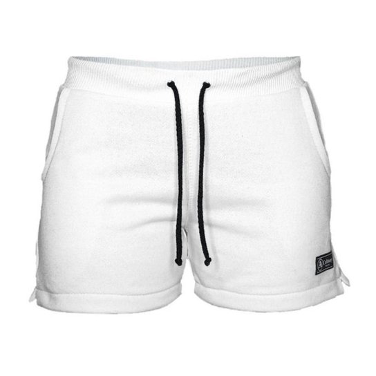 Short Moletom Feminino Com Bolsos Fenda Lateral Básico Casual Treino