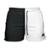 Short Moletom Feminino Com 2 Bolsos Fenda Lateral Básico Casual Treino - Preto+Branco
