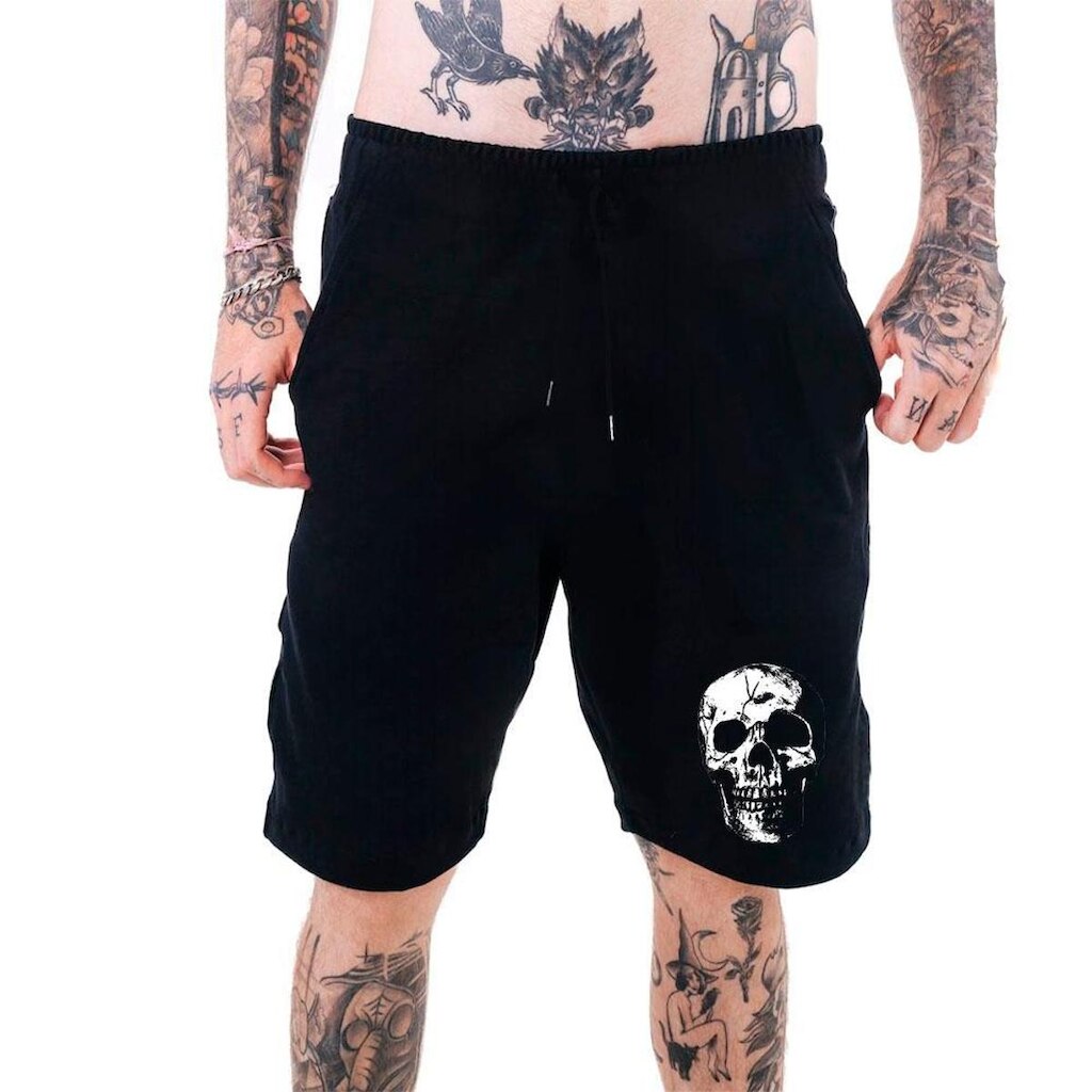 Short Moletom Masculino‎ Caveira Dark Style Abstract