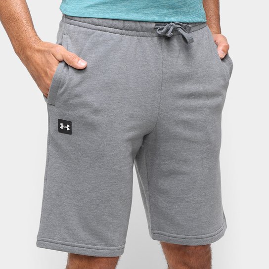 Short Moletom Under Armour Rival Fleece Bl Masculino - Cinza+Branco