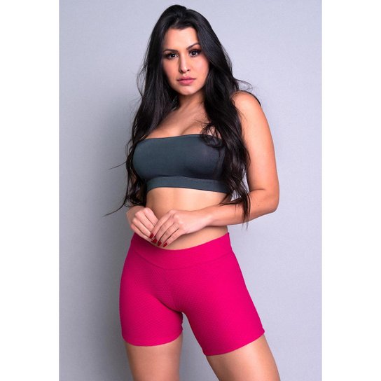 Short MVB Modas Curto Bolha Feminino - Rosa Menor preço em Short MVB Modas Curto Bolha Feminino - Rosa