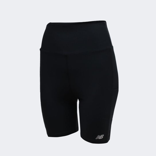 Short New Balance Cós Alto Feminino - Preto Menor preço em Short New Balance Cós Alto Feminino - Preto