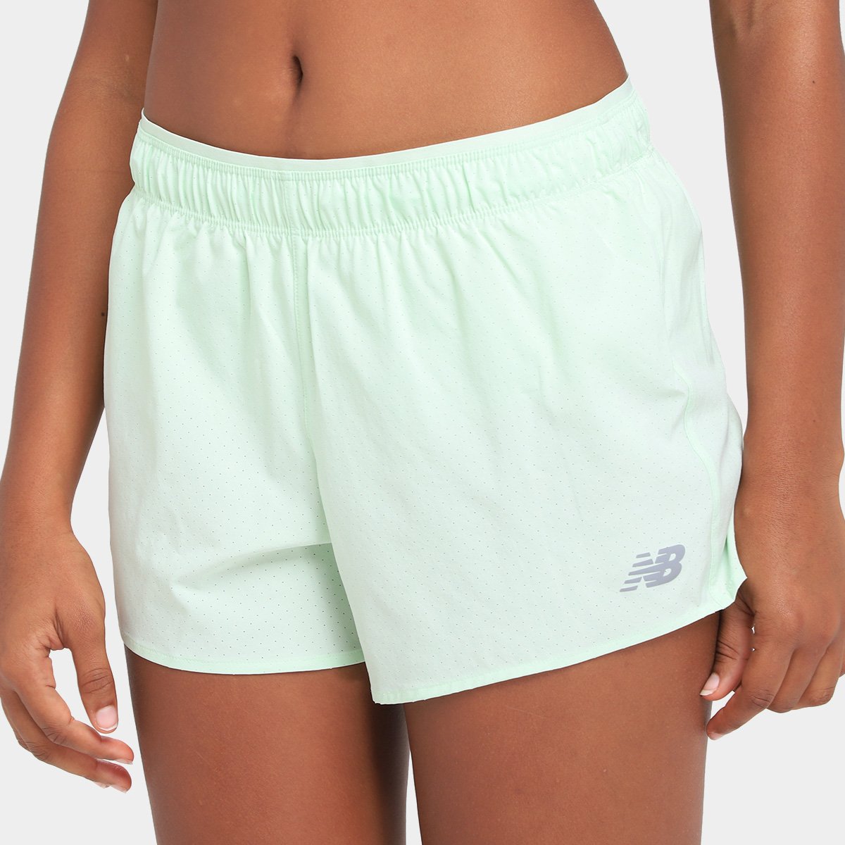 Short New Balance Run Club 3 Feminino - Verde claro | Netshoes