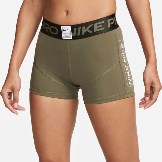 Short Nike 3In Pro Dri-FIT Feminino - Oliva Menor preço em Short Nike 3In Pro Dri-FIT Feminino - Oliva