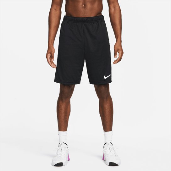 Short Nike Dri-Fit Knit Hybrid 9In Masculino - Preto+Branco é ruim? Short Nike Dri-Fit Knit Hybrid 9In Masculino - Preto+Branco é boa?