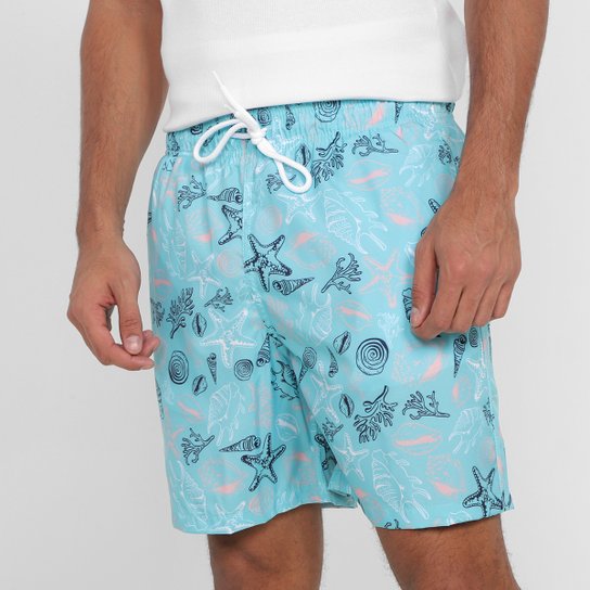 Short Praia Curto Mash Fundo Do Mar Masculino - Verde Menor preço em Short Praia Curto Mash Fundo Do Mar Masculino - Verde