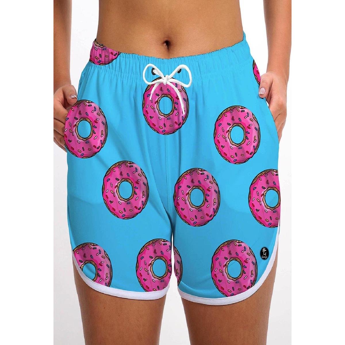 short estampado feminino praia